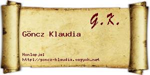 Göncz Klaudia névjegykártya