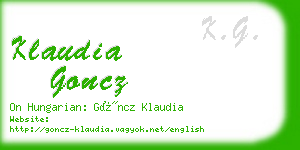 klaudia goncz business card